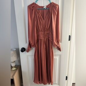 Elegant Rust Maxi Dress
